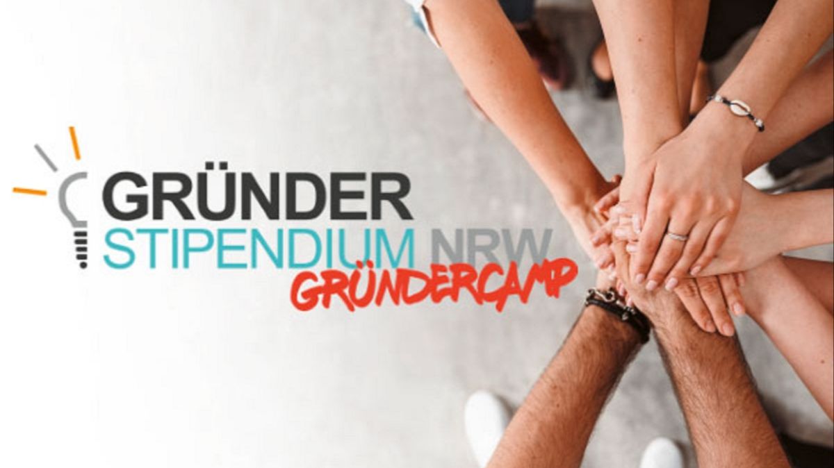 Logo des Gründercamps mit verschiedenen Personen